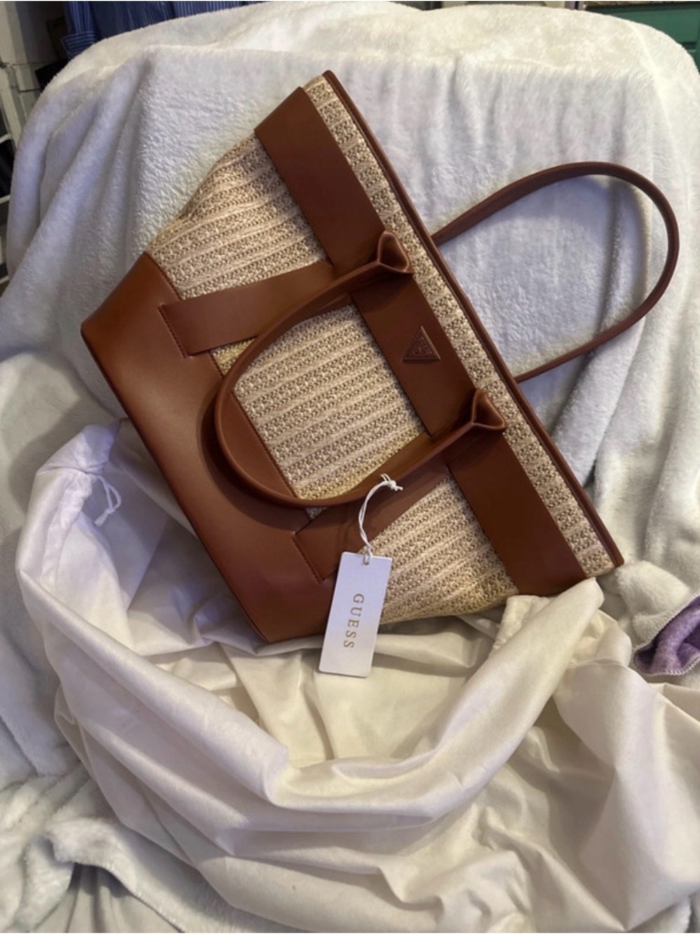 Elegant Brown and Cream Tote Bag